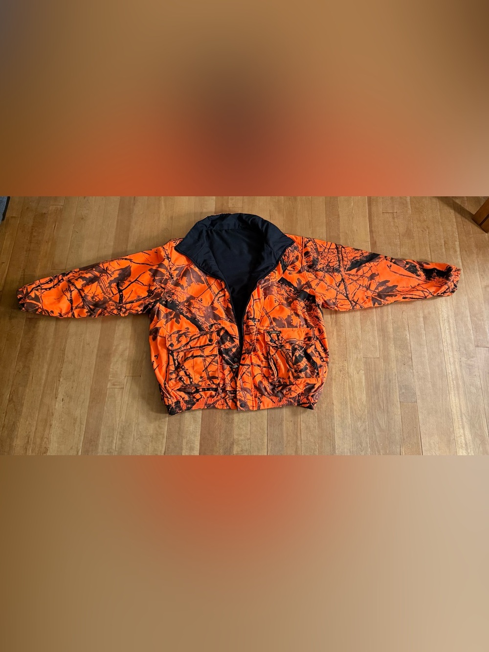 Large Remington Orange Camo Hunting Jacket